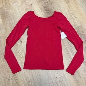 Intimately Free People Ski Patrol Long Sleeve Cropped Low Back Red Top